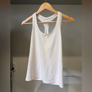 Women's White Racerback Tank Top, size Small